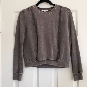 Anthropologie acid wash gray sweatshirt